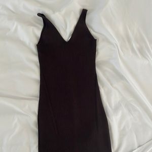 H&M never work. Brown ribbed maxi dress with buttons on side